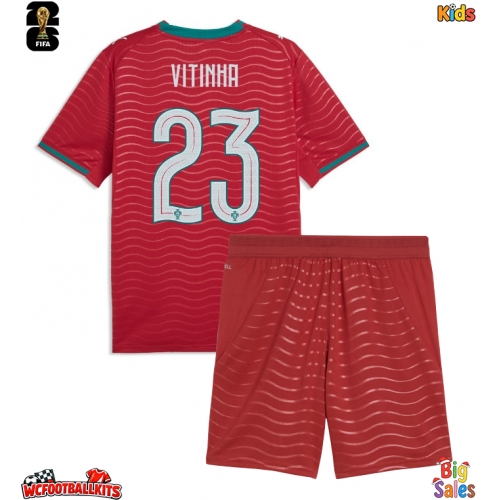 Portugal Vitinha #23 Replica Home Stadium Kit for Kids World Cup 2026 Short Sleeve (+ pants)